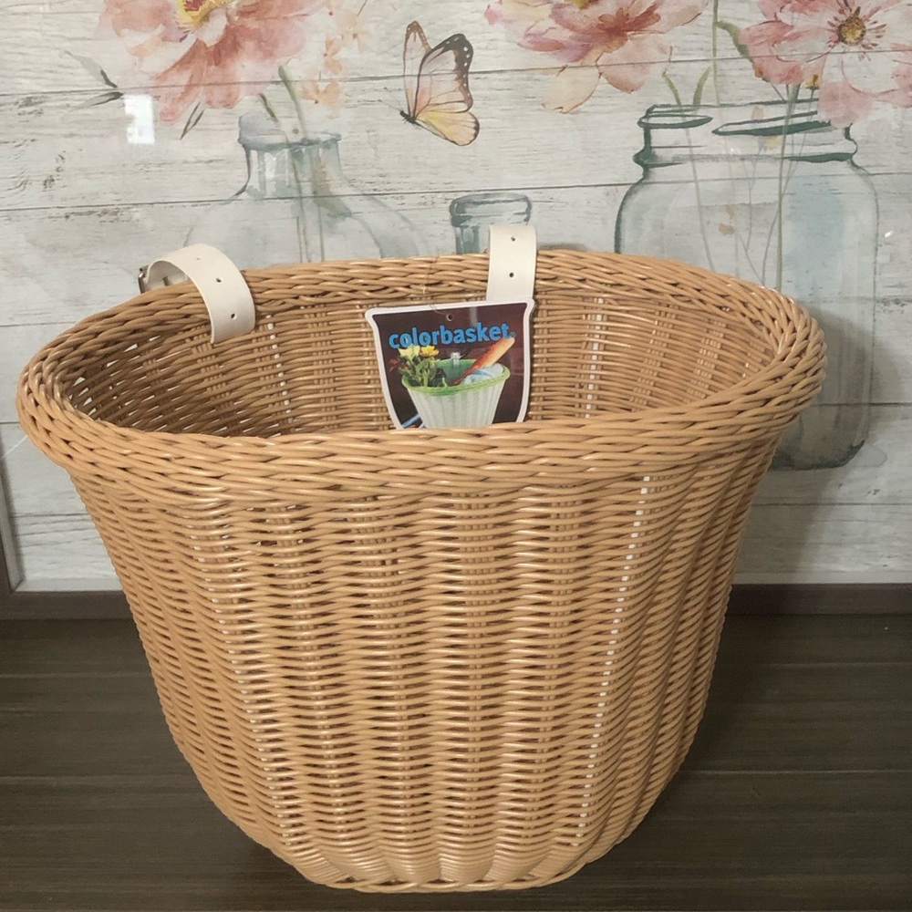 Colorbasket Front Handlebar Adult Bike Basket - Water Resistant, Hand-Woven